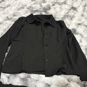Elegant Black Women's Button Down Shirt